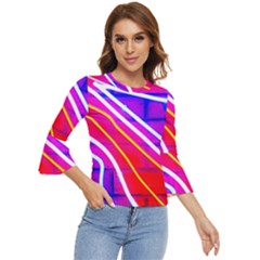 Pop Art Neon Lights Bell Sleeve Top