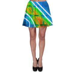 Pop Art Neon Wall Skater Skirt by essentialimage365