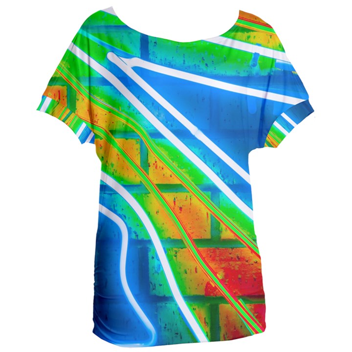 Pop Art Neon Wall Women s Oversized Tee