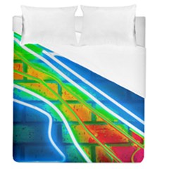 Pop Art Neon Wall Duvet Cover (queen Size) by essentialimage365