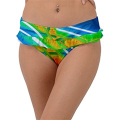 Pop Art Neon Wall Frill Bikini Bottom by essentialimage365