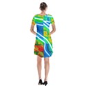 Pop Art Neon Wall Short Sleeve V-neck Flare Dress View2