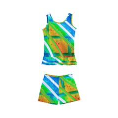 Pop Art Neon Wall Kids  Boyleg Swimsuit by essentialimage365