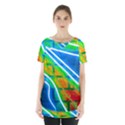 Pop Art Neon Wall Skirt Hem Sports Top View1