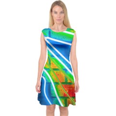 Pop Art Neon Wall Capsleeve Midi Dress by essentialimage365