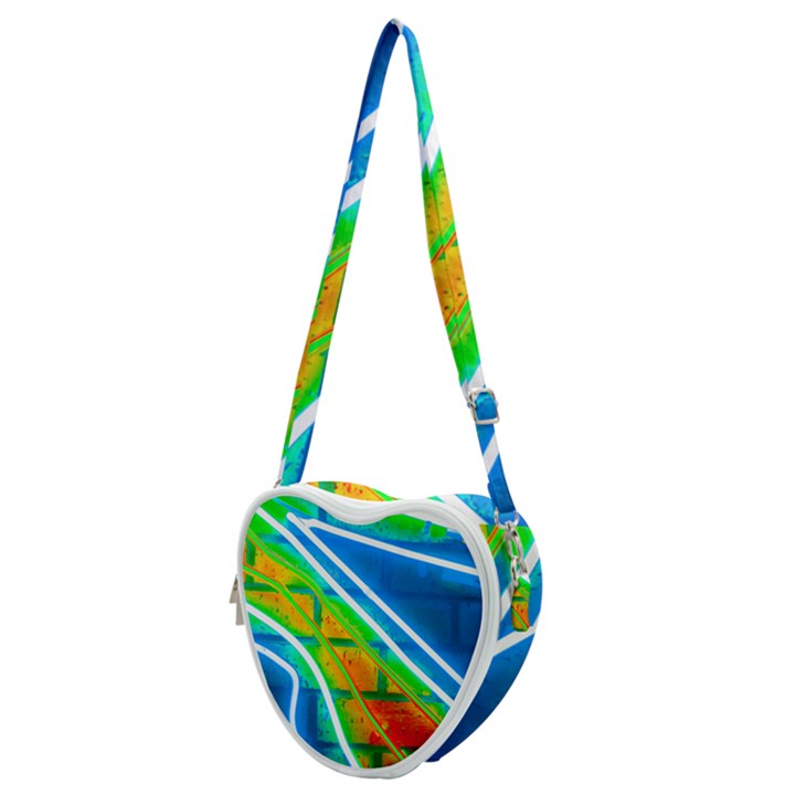 Pop Art Neon Wall Heart Shoulder Bag