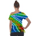 Pop Art Neon Wall Off Shoulder Tie-Up Tee View2