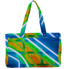 Pop Art Neon Wall Canvas Work Bag by essentialimage365