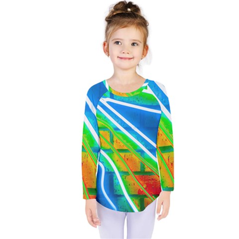 Pop Art Neon Wall Kids  Long Sleeve Tee by essentialimage365