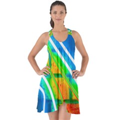 Pop Art Neon Wall Show Some Back Chiffon Dress by essentialimage365