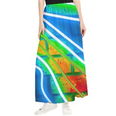 Pop Art Neon Wall Maxi Chiffon Skirt