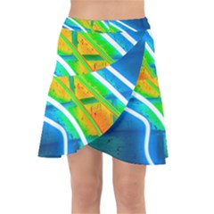 Pop Art Neon Wall Wrap Front Skirt by essentialimage365