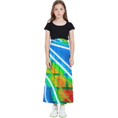 Pop Art Neon Wall Kids  Flared Maxi Skirt by essentialimage365