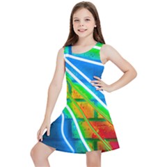 Pop Art Neon Wall Kids  Lightweight Sleeveless Dress