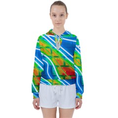 Pop Art Neon Wall Women s Tie Up Sweat by essentialimage365