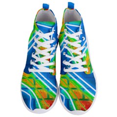 Pop Art Neon Wall Men s Lightweight High Top Sneakers by essentialimage365