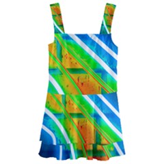 Pop Art Neon Wall Kids  Layered Skirt Swimsuit by essentialimage365