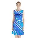 Pop Art Neon Wall Sleeveless Waist Tie Chiffon Dress View1