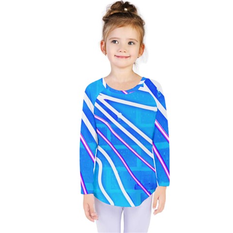 Pop Art Neon Wall Kids  Long Sleeve Tee by essentialimage365