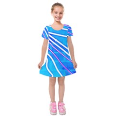 Pop Art Neon Wall Kids  Short Sleeve Velvet Dress by essentialimage365