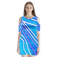 Pop Art Neon Wall Shoulder Cutout Velvet One Piece by essentialimage365