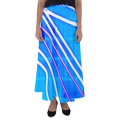 Pop Art Neon Wall Flared Maxi Skirt by essentialimage365