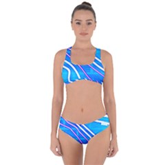 Pop Art Neon Wall Criss Cross Bikini Set by essentialimage365