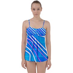 Pop Art Neon Wall Babydoll Tankini Set by essentialimage365