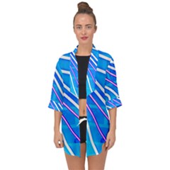 Pop Art Neon Wall Open Front Chiffon Kimono by essentialimage365