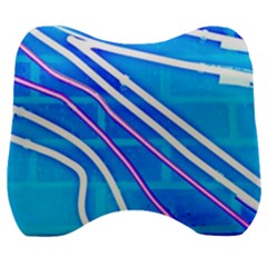 Pop Art Neon Wall Velour Head Support Cushion by essentialimage365