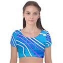 Pop Art Neon Wall Velvet Short Sleeve Crop Top  View1