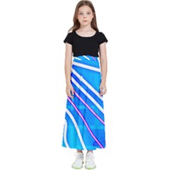 Pop Art Neon Wall Kids  Flared Maxi Skirt