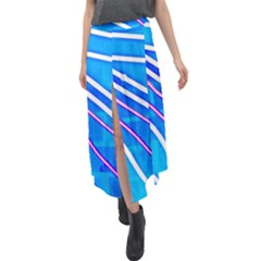 Pop Art Neon Wall Velour Split Maxi Skirt by essentialimage365