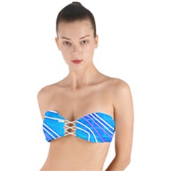 Pop Art Neon Wall Twist Bandeau Bikini Top by essentialimage365