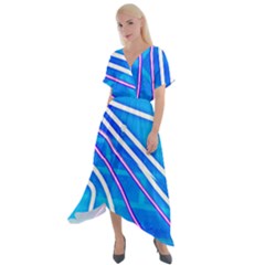 Pop Art Neon Wall Cross Front Sharkbite Hem Maxi Dress by essentialimage365