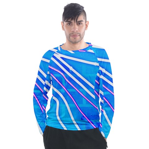 Pop Art Neon Wall Men s Long Sleeve Raglan Tee by essentialimage365