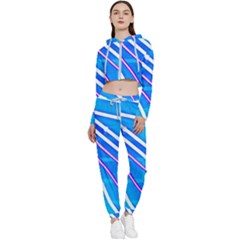 Pop Art Neon Wall Cropped Zip Up Lounge Set by essentialimage365