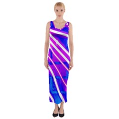 Pop Art Neon Wall Fitted Maxi Dress by essentialimage365