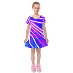 Pop Art Neon Wall Kids  Short Sleeve Velvet Dress by essentialimage365