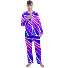 Pop Art Neon Wall Men s Long Sleeve Satin Pajamas Set by essentialimage365