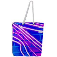 Pop Art Neon Wall Full Print Rope Handle Tote (large) by essentialimage365