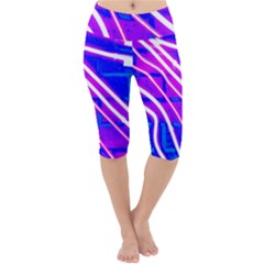 Pop Art Neon Wall Lightweight Velour Cropped Yoga Leggings by essentialimage365