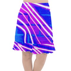 Pop Art Neon Wall Fishtail Chiffon Skirt by essentialimage365