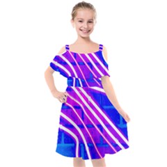 Pop Art Neon Wall Kids  Cut Out Shoulders Chiffon Dress by essentialimage365