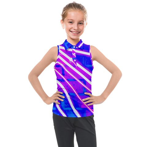 Pop Art Neon Wall Kids  Sleeveless Polo Tee by essentialimage365