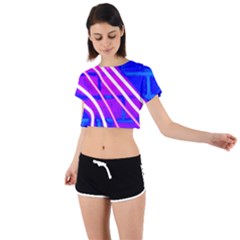 Pop Art Neon Wall Tie Back Short Sleeve Crop Tee by essentialimage365