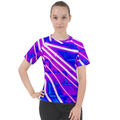 Pop Art Neon Wall Women s Sport Raglan Tee by essentialimage365