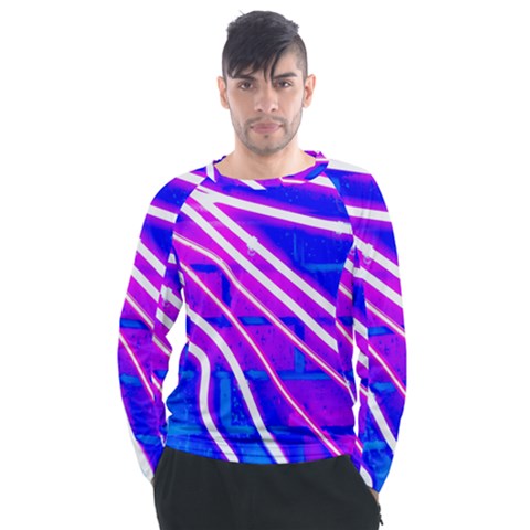 Pop Art Neon Wall Men s Long Sleeve Raglan Tee by essentialimage365