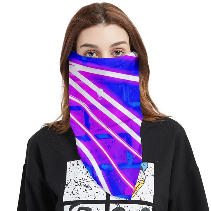 Pop Art Neon Wall Face Covering Bandana (Triangle)