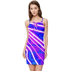 Pop Art Neon Wall Summer Tie Front Dress by essentialimage365